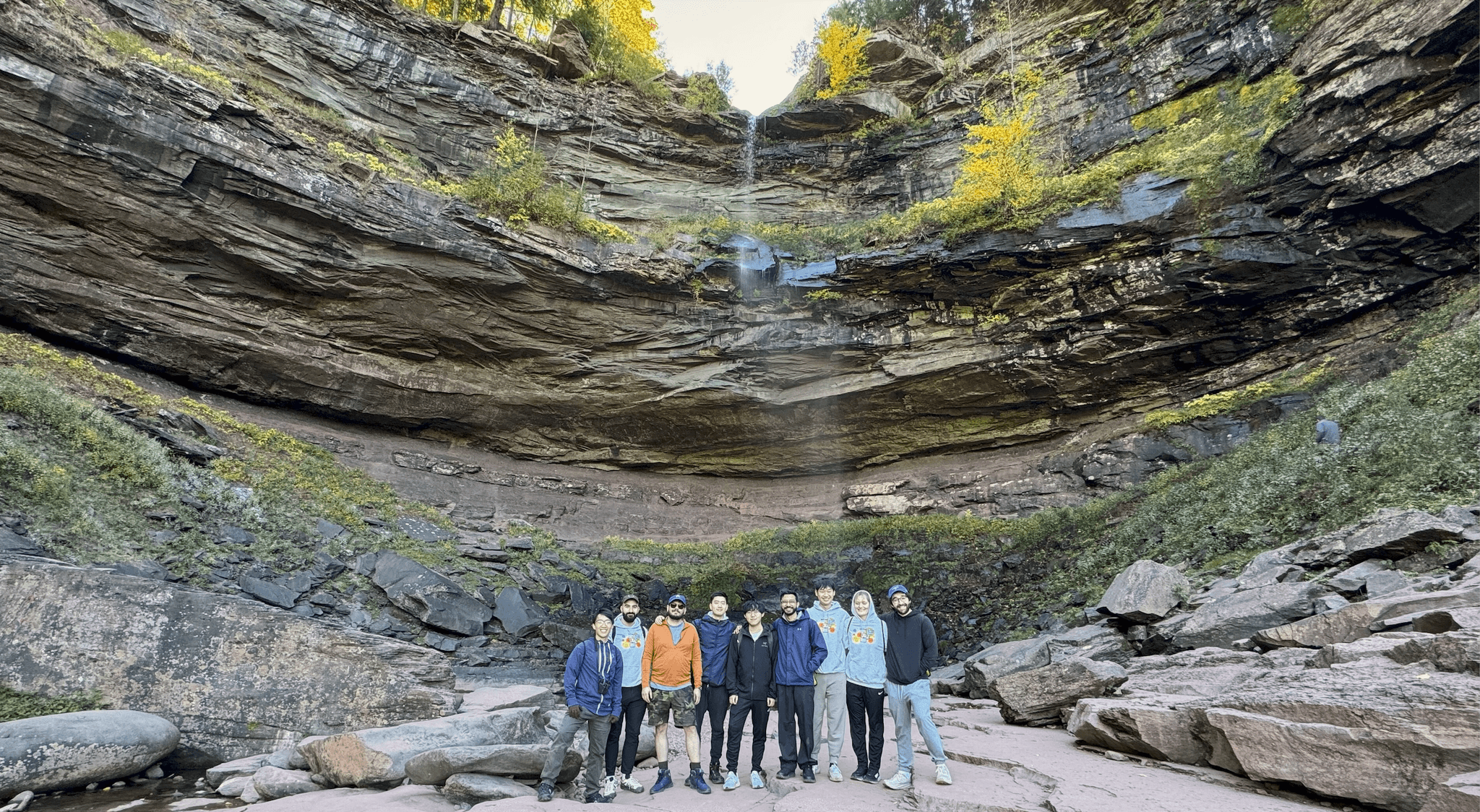 GPTZero team employees at an offsite in Hudson Valley