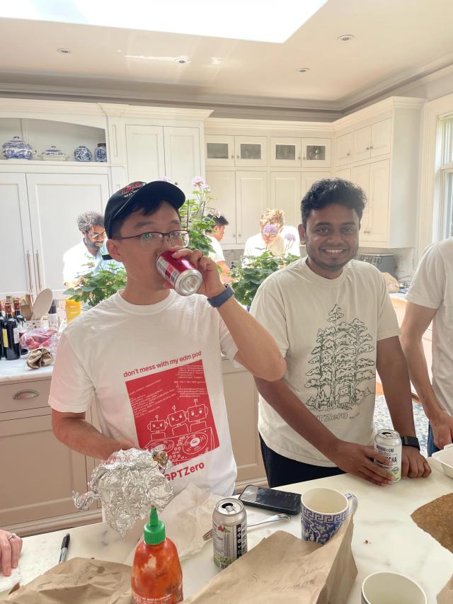 GPTZero team employees at an offsite 